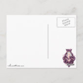 Wispy Paars Haire Neko Anime Girl Briefkaart (Achterkant)