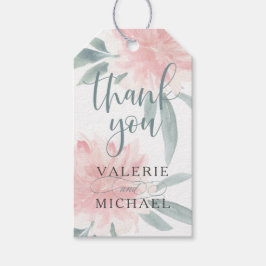 Wispy Pink Floral Weddenschap Bedankt Cadeaulabel