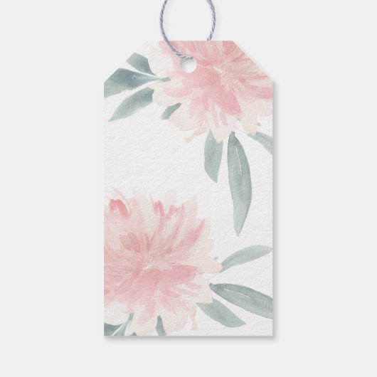 Wispy Pink Floral Weddenschap Bedankt Cadeaulabel (Achterkant)