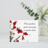 Wispy Red Flowers met Persoonlijk Bericht of Citaa Briefkaart (Staand voorkant)