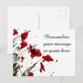Wispy Red Flowers met Persoonlijk Bericht of Citaa Briefkaart (Voorkant / Achterkant)