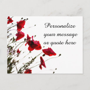Wispy Red Flowers met Persoonlijk Bericht of Citaa Briefkaart
