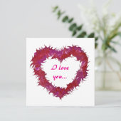 Wispy Red Heart Valentines Day Cards Feestdagenkaart (Staand voorkant)