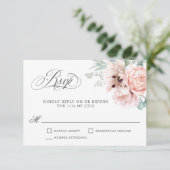 Wispy Romantic Waterverf Boho Floral RSVP (Staand voorkant)