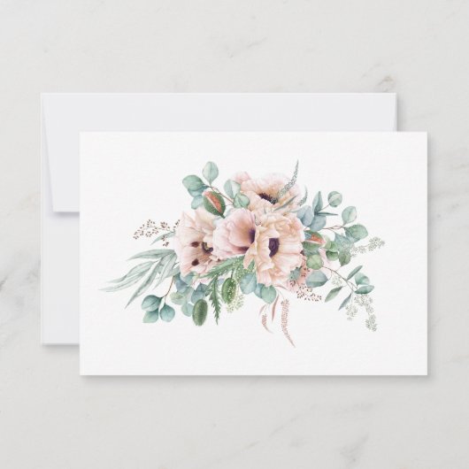 Wispy Romantic Waterverf Boho Floral RSVP (Achterkant)