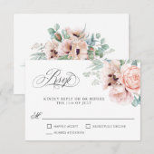 Wispy Romantic Waterverf Boho Floral RSVP (Voorkant / Achterkant)
