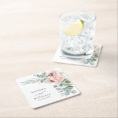 Wispy Romantische Waterverf Bloemen met Namen Kartonnen Onderzetters (Insitu)