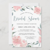 Wispy roze Waterverf bloemig Vrijgezellenfeest Kaart (Voorkant)