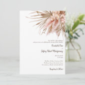 Wispy roze Waterverf Pampas Weddenschap Kaart (Staand voorkant)