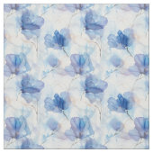 Wispy Translucent Blue Flowers Stof (Swatch)