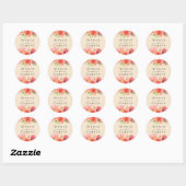 Wispy Waterverf Floral Champagne Ronde Sticker (Vel)