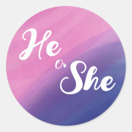 Wispy Waterverf Geslacht Reveal Envelope Seal Ronde Sticker