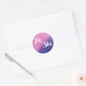 Wispy Waterverf Geslacht Reveal Envelope Seal Ronde Sticker (Envelop)