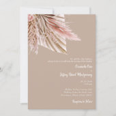 Wispy Waterverf Pampas Tan & Roze Kaart (Voorkant)