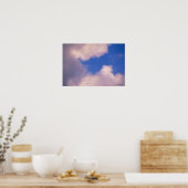 Wispy wolken tegen blauwe hemel poster (Keuken)
