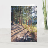 Wissel omlaag bosboompad Dank u Bedankkaart (Voorkant)