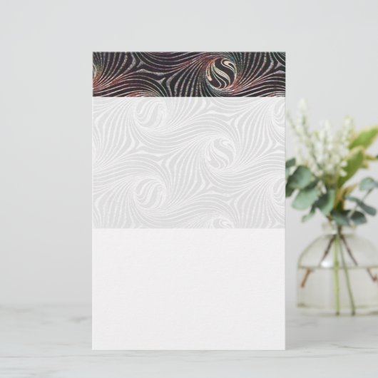 WISSELBEELDSCHERMEN EN ZWEEFSELS Wit Abstract brui Briefpapier (Staand voorkant)