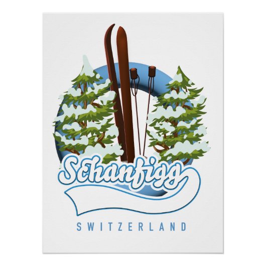 Wisselend Zwitserland ski-poster Perfect Poster (Voorkant)