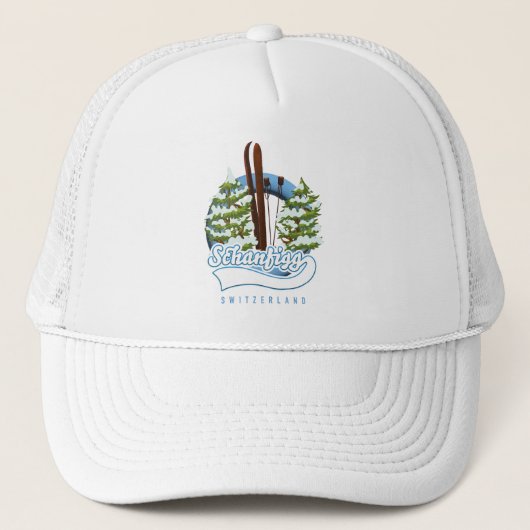 Wisselend Zwitserland ski-poster Trucker Pet (Voorkant)