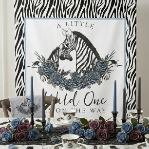 Wisselende Bloemige Zebra Safari Kleine Wilde Eén Wandkleed