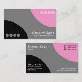 Wisselende curven II - Zwart, grijs en roze Visitekaartje (Voorkant / Achterkant)