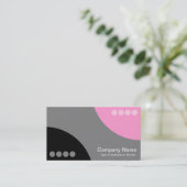 Wisselende curven II - Zwart, grijs en roze Visitekaartje (Staand voorkant)