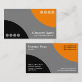 Wisselende krommen II - Zwart, grijs en Oranje Visitekaartje (Voorkant / Achterkant)