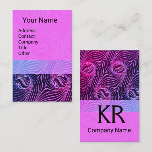 WISSELS EN ZWEEFSELS Roze zwart Abstract Visitekaartje (Voorkant / Achterkant)