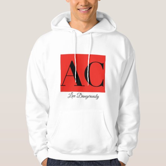 Wisselstroomkleding Logo en gestreken kledingshirt Hoodie (Voorkant)