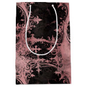 Wisselvallig Stof Roze Goud & Zwarte Gotische Dama Medium Cadeauzakje (Voorkant)