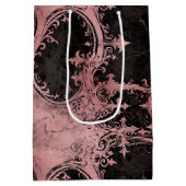 Wisselvallig Stof Roze Goud & Zwarte Gotische Dama Medium Cadeauzakje (Achterkant)