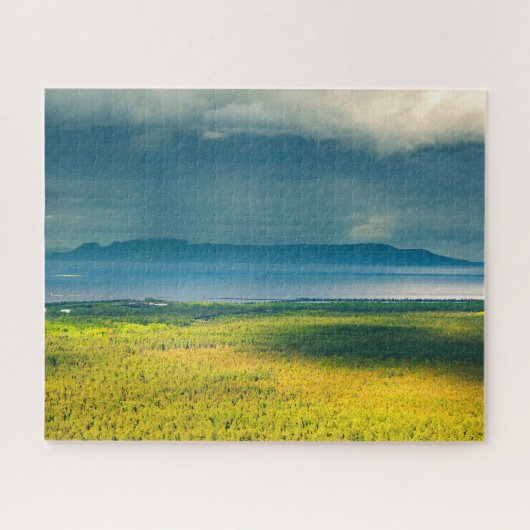 Wisselvallig uitzicht op Lake Superior Sleeping Gi Legpuzzel (Horizontaal)
