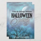 Wisselvallige Maan Wolken Halloween Feest Uitnodig Kaart (Voorkant / Achterkant)