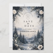 Wisselvallige Winter Bruiloft Elegantie Save The Date (Voorkant)