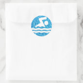 Wissem decale zwemmer in poolzwemmen en duiken ronde sticker (Tas)