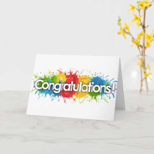 *WIST DAT JE HET KON EN JE DEED HET* GEFELICITEERD KAART (Gele Bloem)