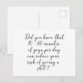 Wist je dat 10 tot 60 minuten yoga per dag briefkaart (Voorkant / Achterkant)