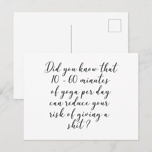 Wist je dat 10 tot 60 minuten yoga per dag briefkaart (Voorkant / Achterkant)