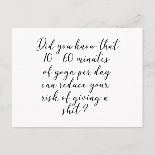 Wist je dat 10 tot 60 minuten yoga per dag briefkaart (Voorkant)