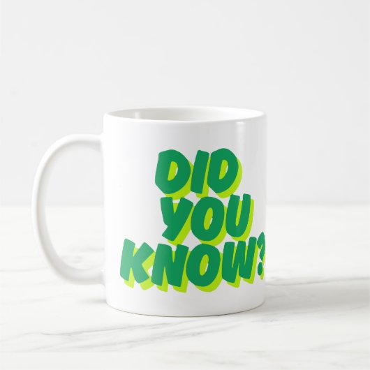 Wist je dat? Inspirerende Quote Koffiemok (Links)