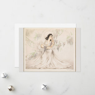 Wisteria, 1940 door Louis Icart Feestdagenkaart