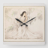 Wisteria, 1940 door Louis Icart Vierkante Klok (Voorkant)