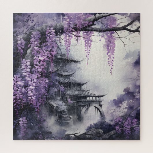Wisteria Ancient Temple Legpuzzel (Verticaal)