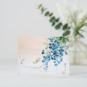Wisteria and a Butterfly, Watanabe Seitei Briefkaart (Staand voorkant)