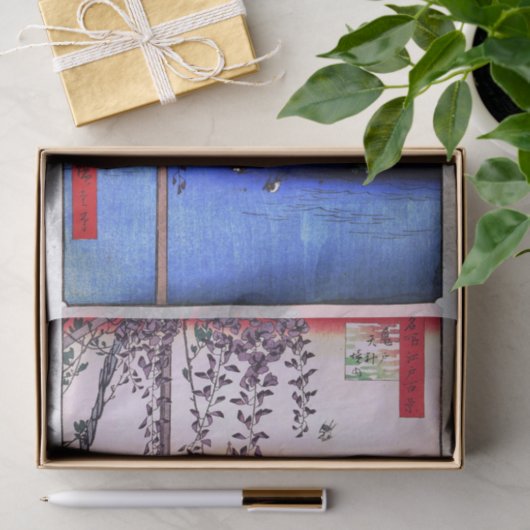 Wisteria and Arched Bridge, Hiroshige Tissuepapier (Geschenk)