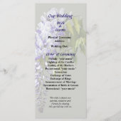 Wisteria and Leaves Wedding Programme Programmakaart (Voorkant)