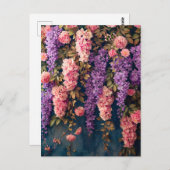 Wisteria and Pink Roses in Bloom Briefkaart (Voorkant / Achterkant)
