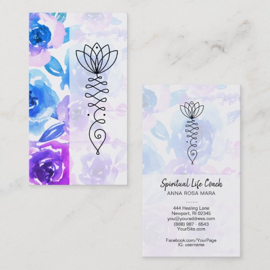 *~* Wisteria and Rozen Path of Nirvana Flowers Visitekaartje (Voorkant / Achterkant)