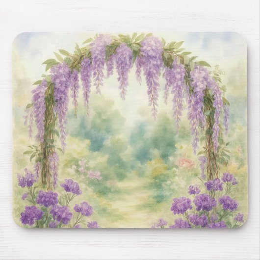 Wisteria Archway in een zomertuin Muismat (Voorkant)