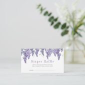 Wisteria Baby shower Diaper Raffle Ticket Informatiekaartje (Staand voorkant)